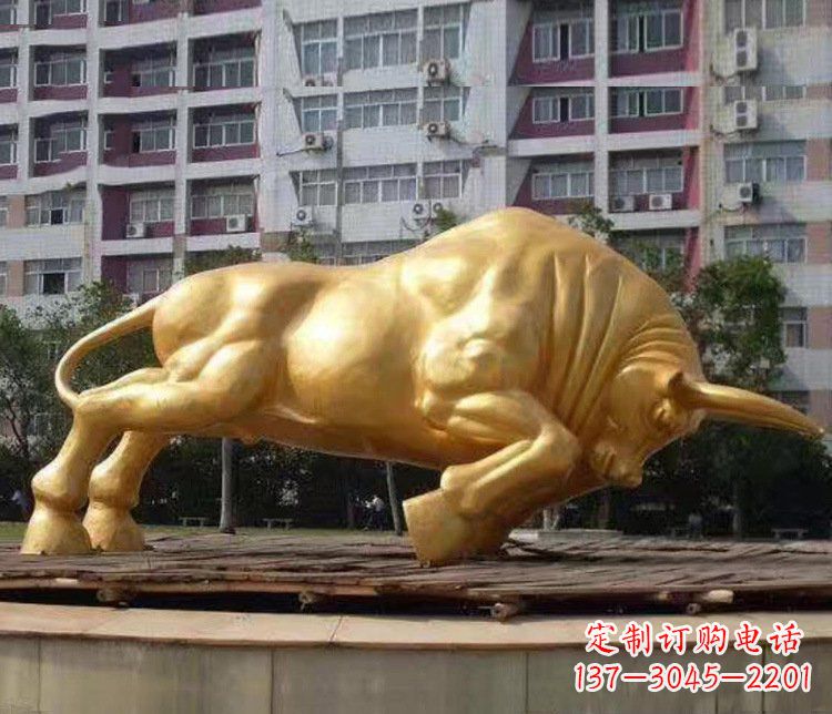 重庆铜雕小区动物牛摆件 (3)