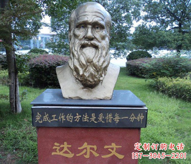 重庆铜雕校园达尔文肖像雕塑