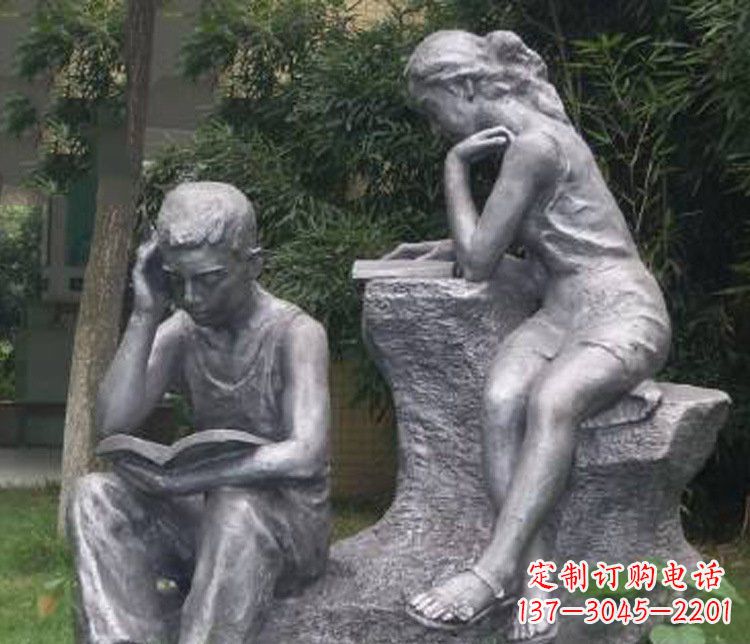 重庆铜雕校园读书学生摆件