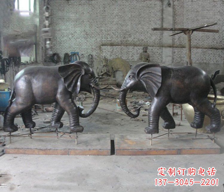 重庆铜雕园林动物大象雕塑 (2)