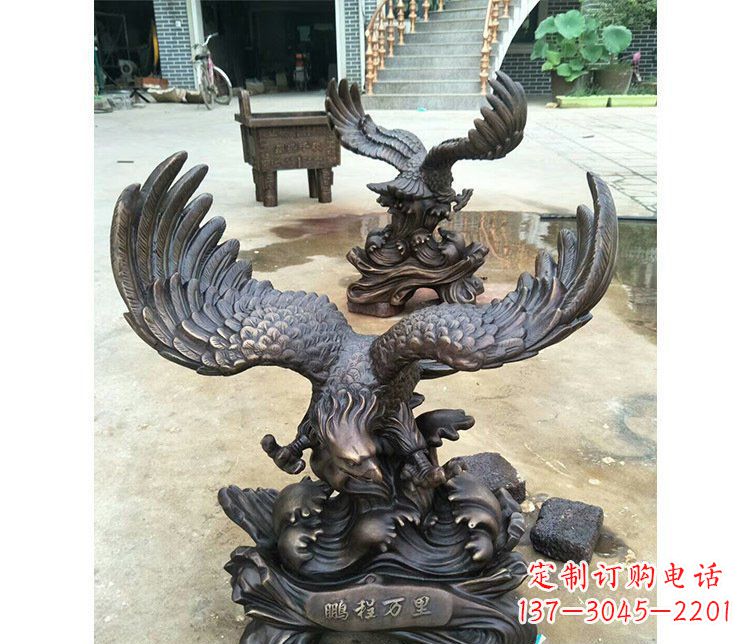 重庆铜雕园林飞鹰动物雕塑