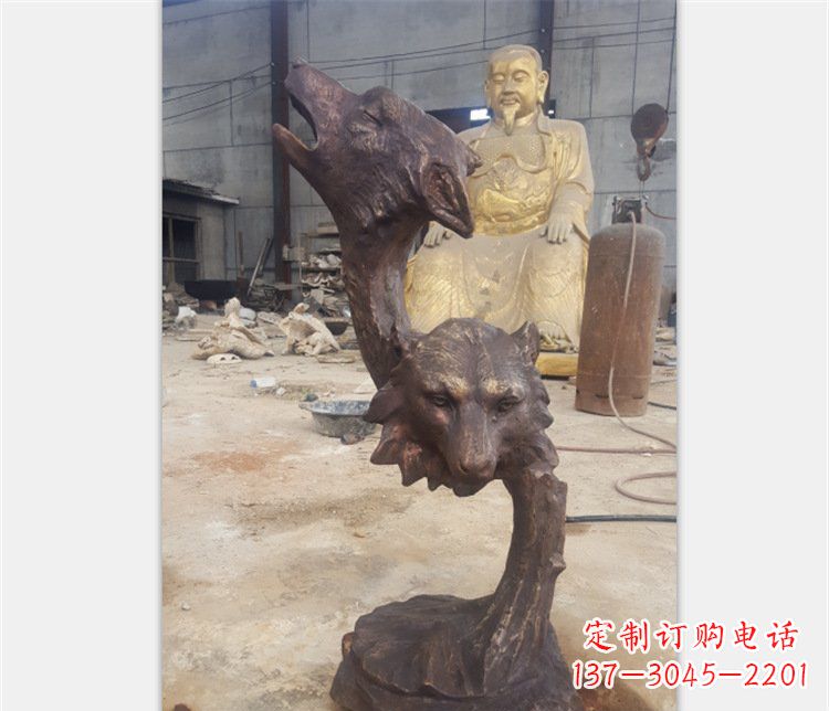 重庆铜雕园林金钱豹动物雕塑