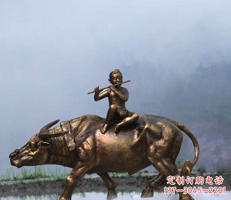 重庆铜雕园林牧童骑牛