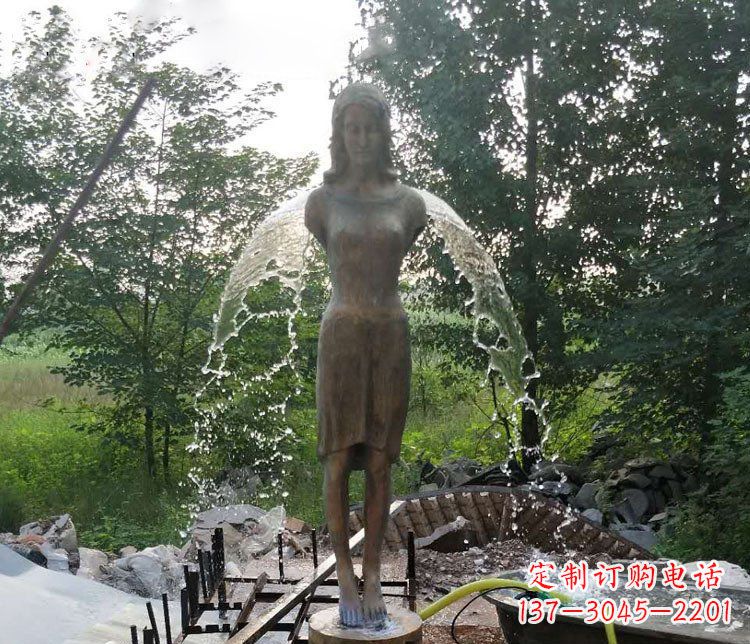 重庆铜雕园林天使雕塑摆件