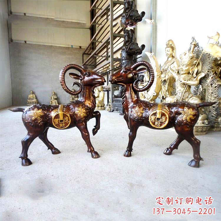 重庆铜雕招财山羊