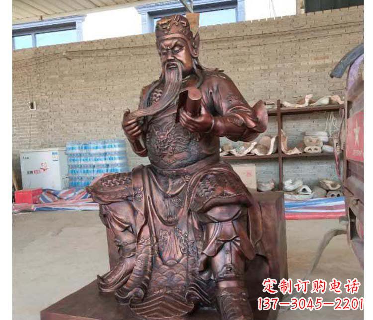 重庆铜雕镇宅关公寺庙神像雕塑摆件 (3)
