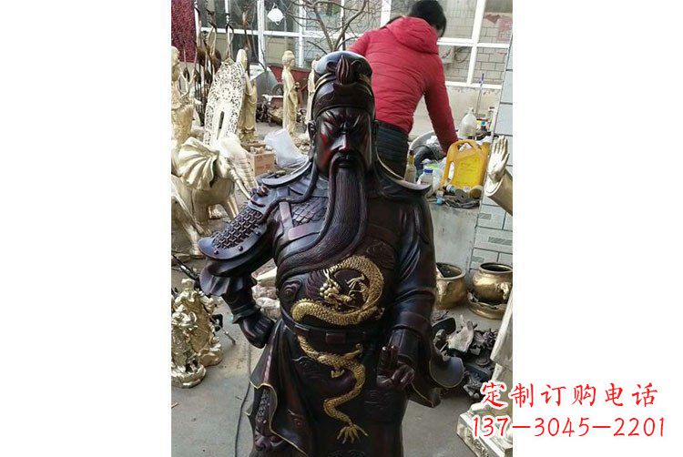 重庆铜雕镇宅关公寺庙神像雕塑摆件 (4)