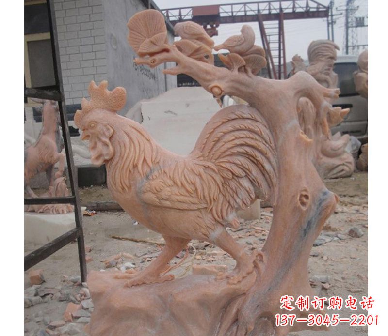 重庆晚霞红公鸡雕塑