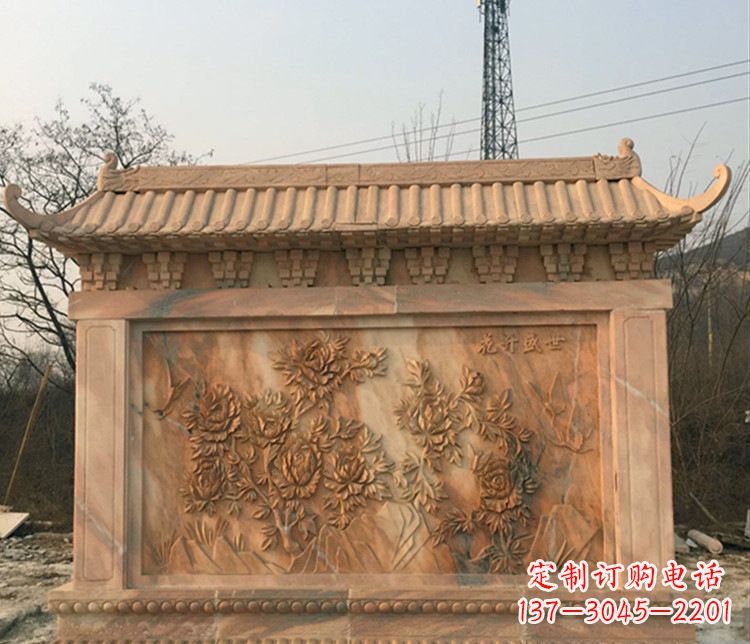重庆晚霞红公园影壁雕塑
