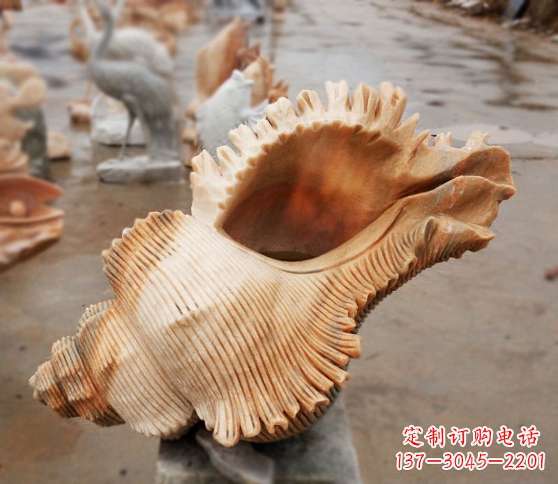重庆晚霞红海螺石雕广场景观雕塑
