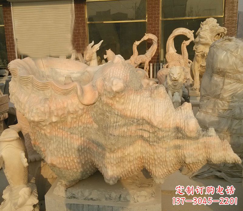 重庆晚霞红海螺石雕