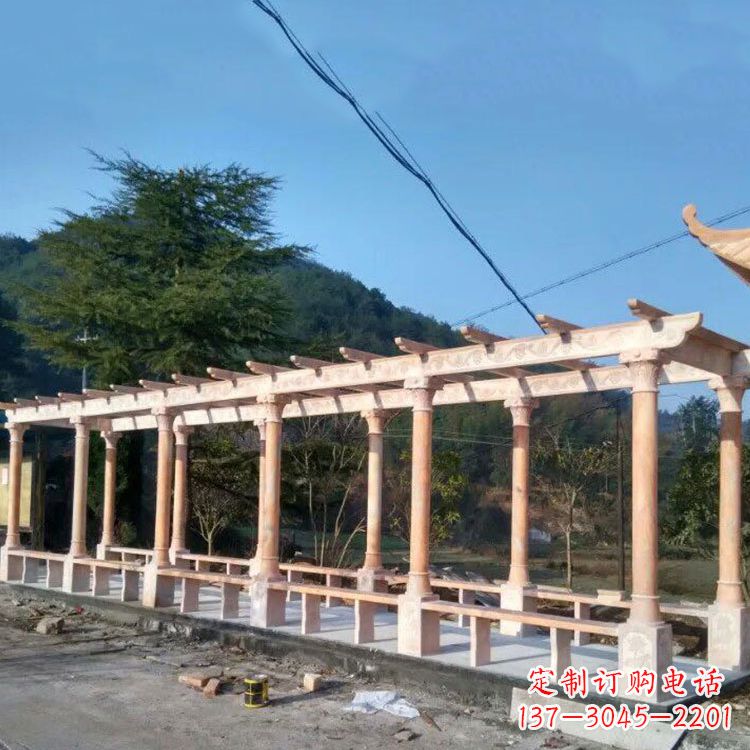 重庆晚霞红花架长廊