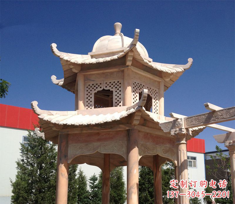 重庆晚霞红景观凉亭雕塑