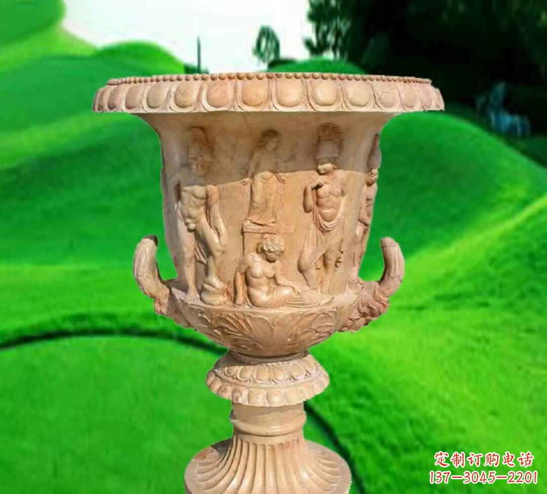 重庆晚霞红欧式花盆石雕