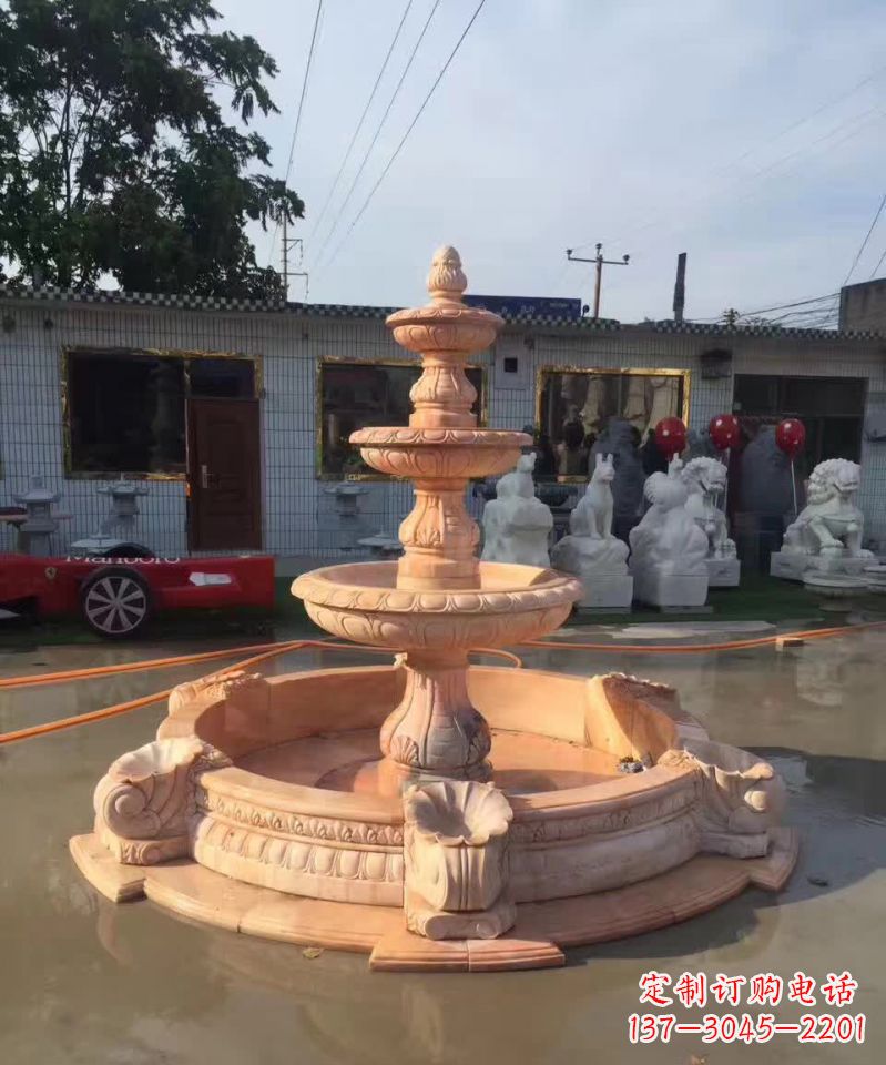 重庆晚霞红欧式流水喷泉