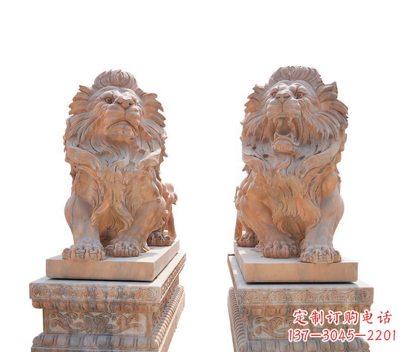 重庆晚霞红欧式狮子雕塑