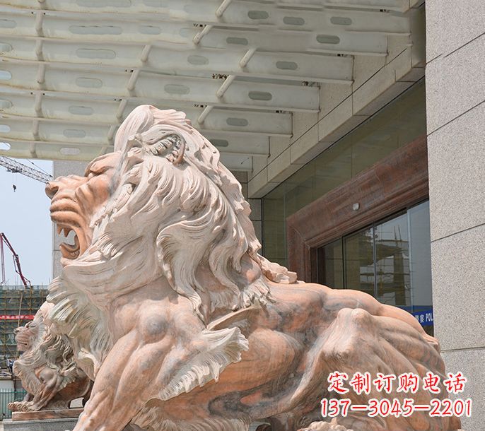 重庆晚霞红欧式狮子石雕 (3)