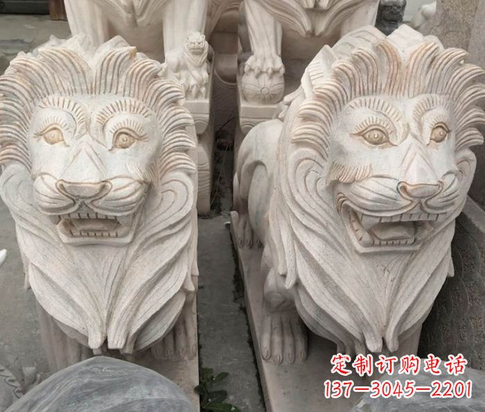 重庆晚霞红欧式狮子石雕 (2)