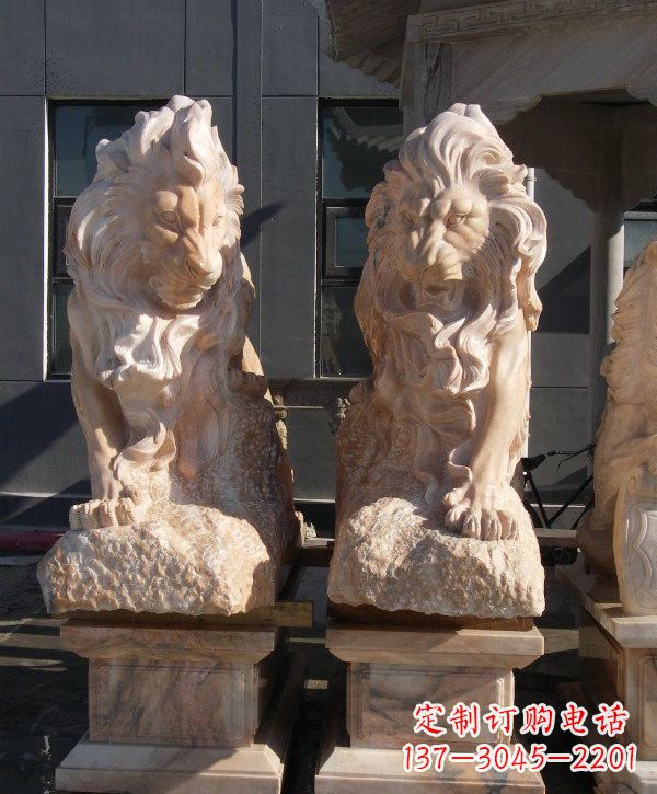 重庆晚霞红欧式狮子石雕