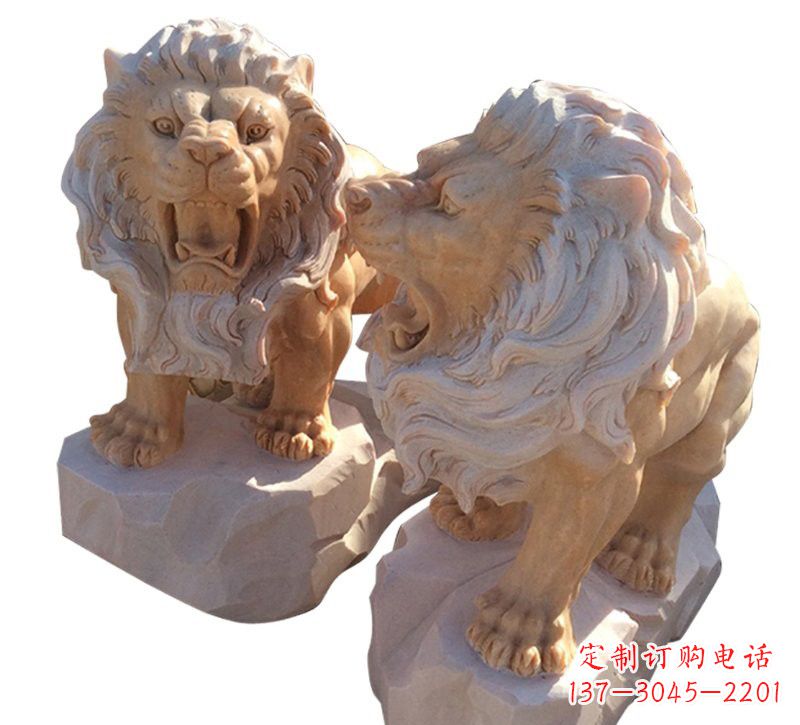 重庆晚霞红欧式西洋狮子雕塑
