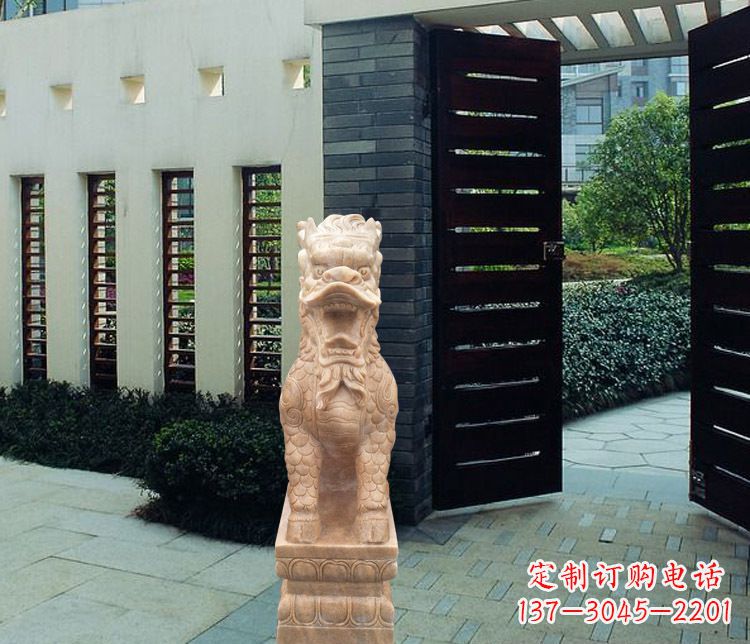 重庆晚霞红瑞兽麒麟雕塑