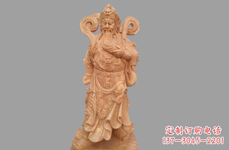 重庆晚霞红武财神关公雕像