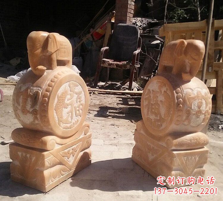 重庆晚霞红小象门墩
