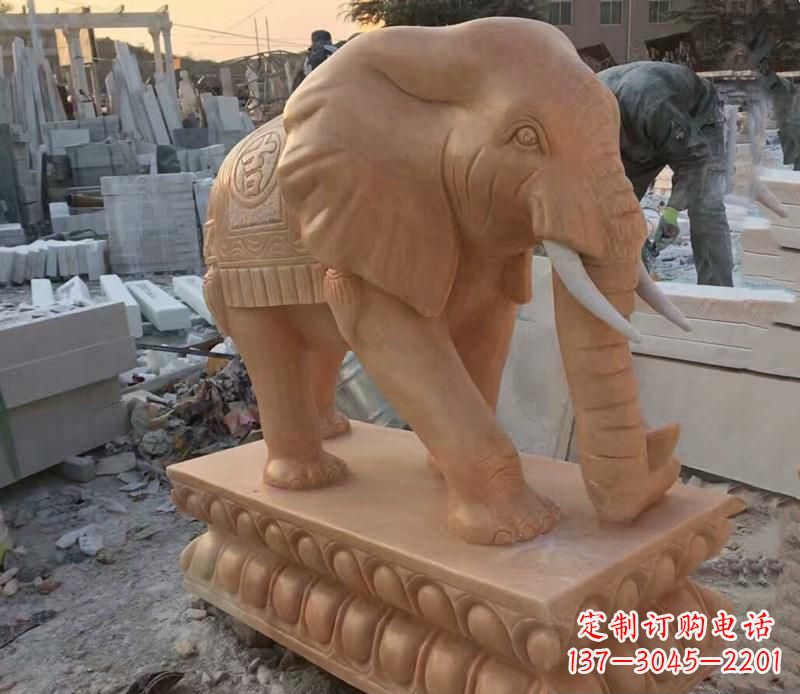 重庆晚霞红元宝招财大象