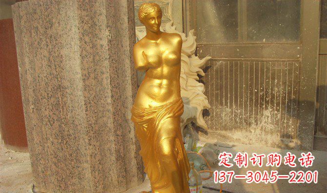 重庆维纳斯玻璃钢仿铜西方人物雕塑 (2)