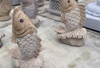重庆花岗岩石雕-鲤鱼雕塑