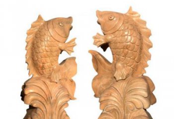 重庆中领雕塑：精美的鲤鱼喷水晚霞红石雕