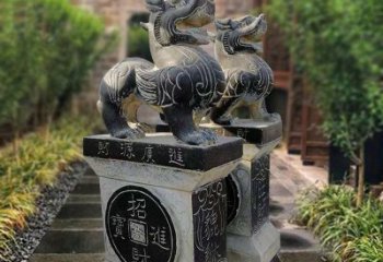 重庆貔貅石雕小区看门雕塑