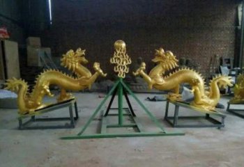 重庆享受经典，领略古老传统，精美特色的双龙戏珠铜雕