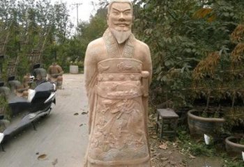 重庆中领雕塑：以秦始皇晚霞红石雕像闻名