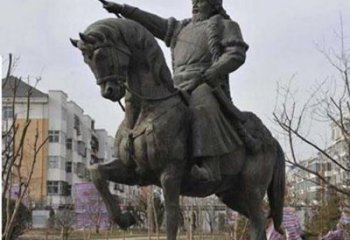 重庆精致雕刻成吉思汗青铜骑马