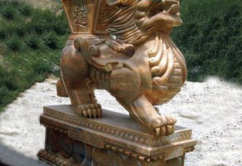 重庆商场企业看门神兽“日进斗金”招财貔貅石雕