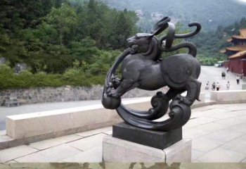 重庆神兽白虎铜雕塑，雕刻出传统中国文化之精髓