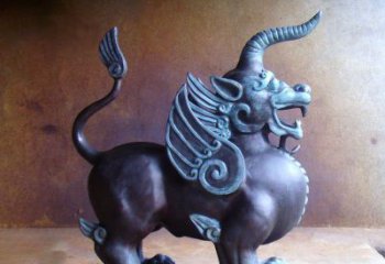 重庆传承中国神兽文化的独角兽铜雕塑