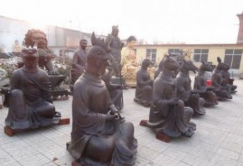 重庆定制十二生肖头像铜雕