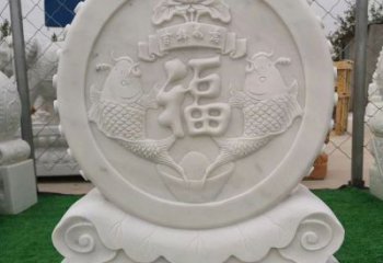 重庆装饰福字图案的雕塑石门墩