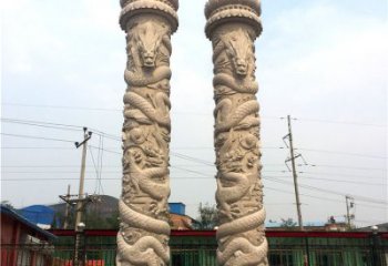 重庆石雕华表盘龙柱，雕塑工艺的精美展示