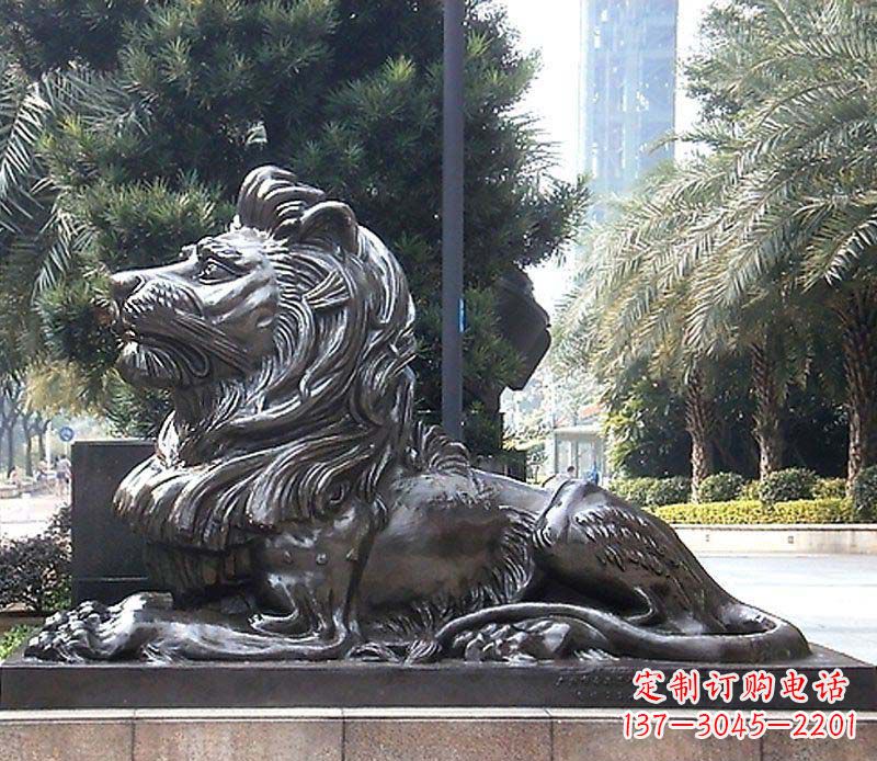 重庆卧着的西洋狮看门狮子铜雕