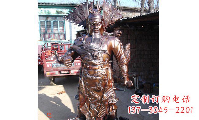 重庆武财神持刀关公铜雕 (3)