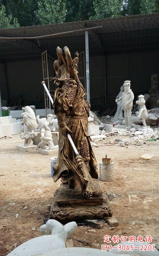 重庆武财神关公玻璃钢仿铜雕塑