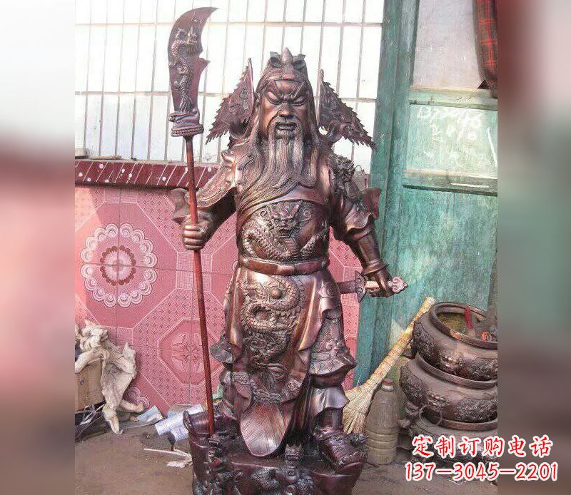 重庆武财神关公提刀铜雕
