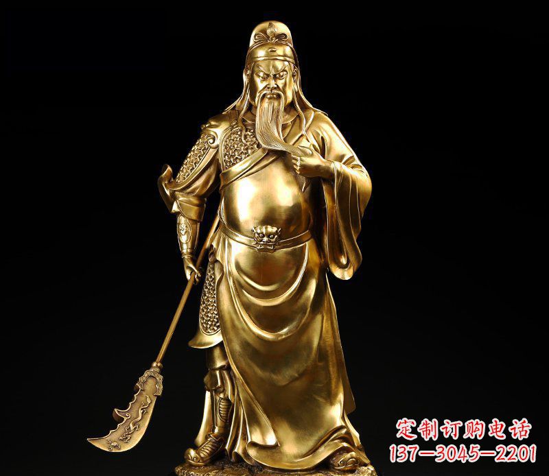 重庆武圣握刀关公铜雕