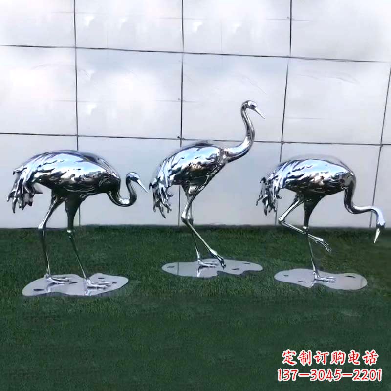 重庆仙鹤镜面不锈钢雕塑