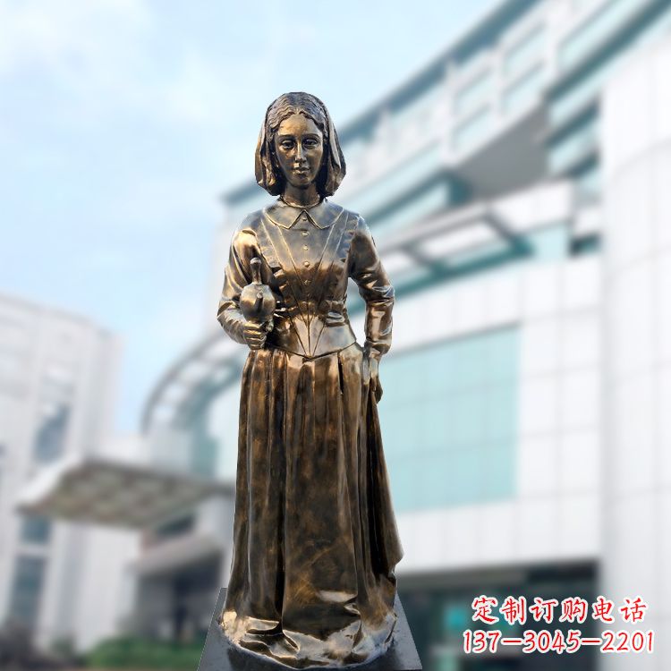 重庆现代护理教育奠基人南丁格尔玻璃钢仿铜雕像