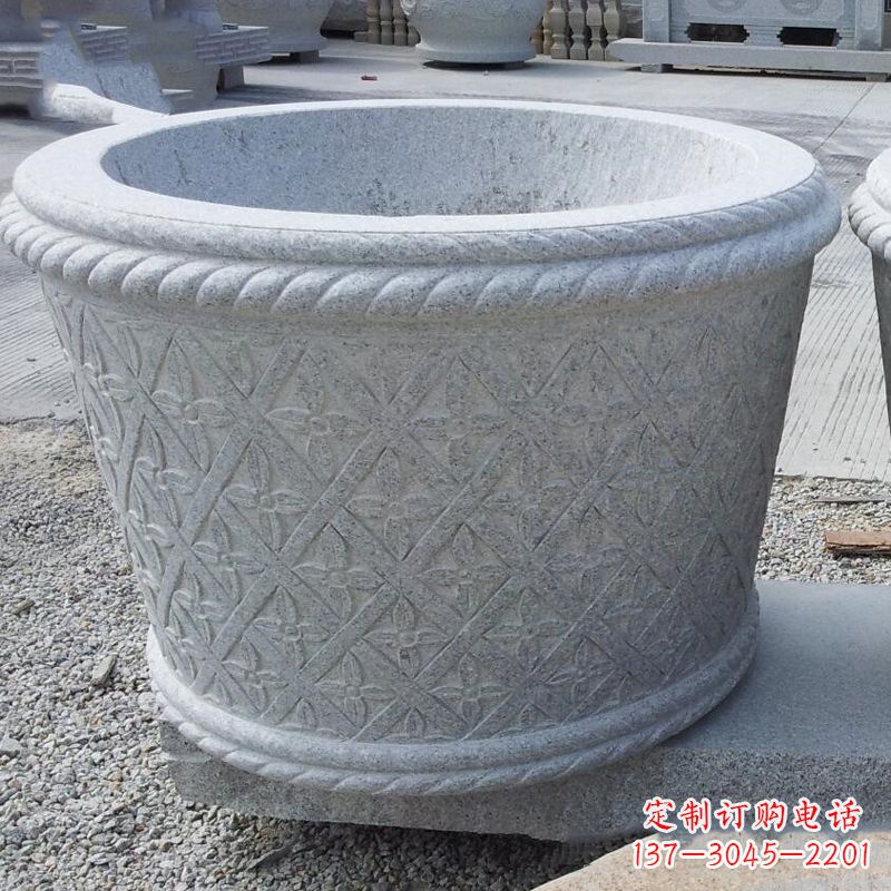 重庆现代石雕花盆雕塑