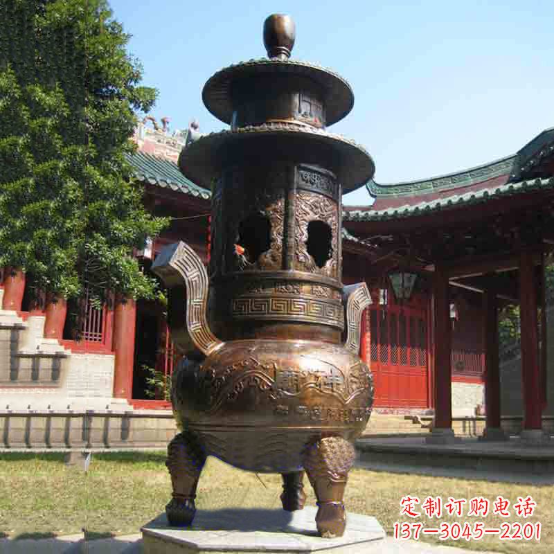 重庆现代铜制香炉铜雕香炉